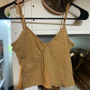 Criss Cross V Neck Crop Tank Top